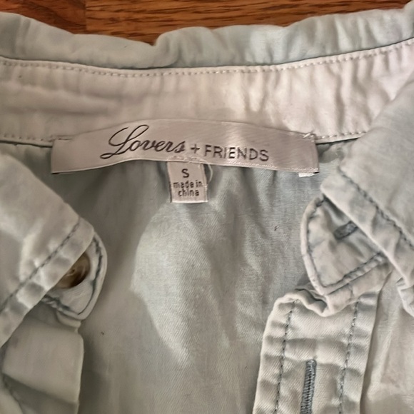 Lovers + Friends Women’s Blue Ombré Cut Out Shoulder Button Down Size Small - Picture 2 of 2